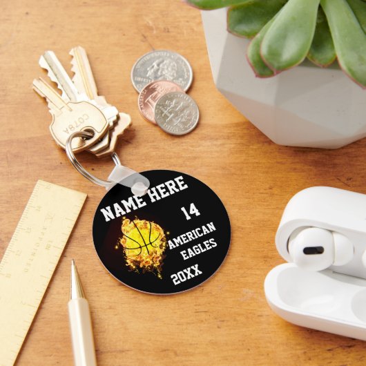 Basketball-Schlüsselanhänger mit Flamme Schlüsselanhänger (Schreibtisch)