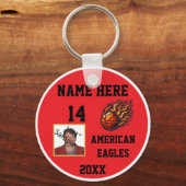 Basketball-Schlüsselanhänger mit flammendem Foto R Schlüsselanhänger (Vorderseite)