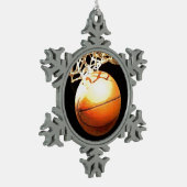 Basketball Schneeflocken Zinn-Ornament (Links)