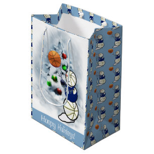 Basketball-Schneemann-Weihnachten Mittlere Geschenktüte