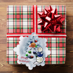 Basketball Schneemann Weihnachten Ornament Karte