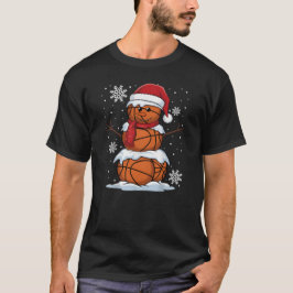 Basketball-Schneemann Weihnachten Sport Geschenk T T-Shirt