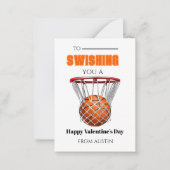 Basketball School Valentine Card Mitteilungskarte (Vorderseite)