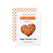 Basketball School Valentine Card Mitteilungskarte (Vorderseite/Rückseite Beispiel)