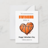 Basketball School Valentine Card Mitteilungskarte (Vorderseite)