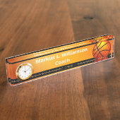 Basketball-Schreibtisch-Namensschild mit Uhr Namensplakette (Seite)