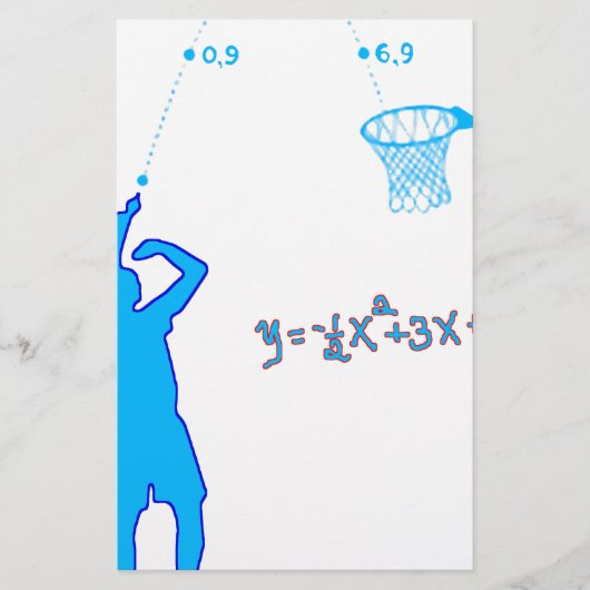 Basketball-Schuss und quadratische Gleichung Briefpapier (Vorderseite)
