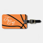 Basketball, schwarz-orange individuelle Name Gepäckanhänger (Vorderseite horizontal)