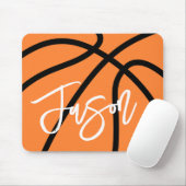 Basketball, schwarz-orange individuelle Name Mousepad (Mit Mouse)