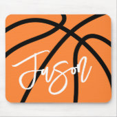 Basketball, schwarz-orange individuelle Name Mousepad (Vorne)