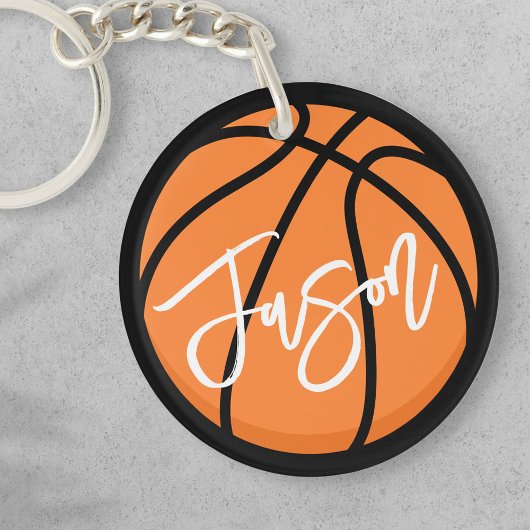 Basketball, schwarz-orange individuelle Name Schlüsselanhänger