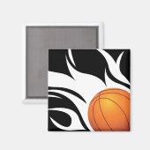 Basketball schwarz und weiß magnet (Vorderseite/Rückseite)