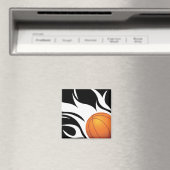 Basketball schwarz und weiß magnet (In Situ (Geschirrspüler))