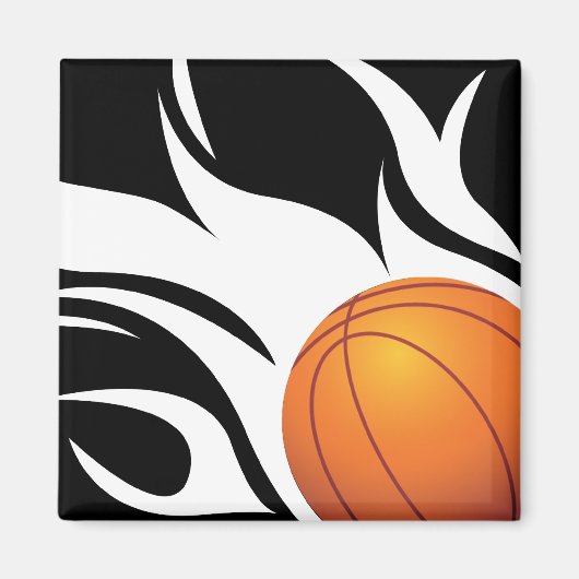 Basketball schwarz und weiß magnet (Vorne)