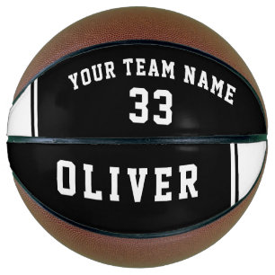 Basketball Schwarz und Weiß mit Teamnummer Name