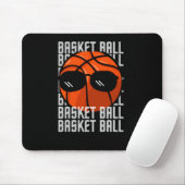 Basketball Schwarze Brille Mousepad (Mit Mouse)