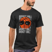 Basketball Schwarze Brille T-Shirt (Vorderseite)