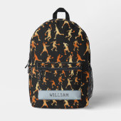 Basketball Schwarzer Individuelle Name Kinder zurü Bedruckter Rucksack (Vorderseite)