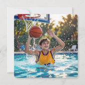 Basketball Schwimmbad Geburtstagsfeier Einladung (Vorderseite)