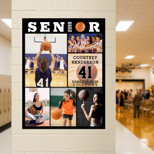 Basketball Senior Abschluss 6 FotoCollage Poster