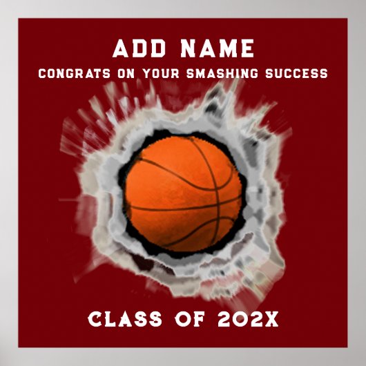 Basketball Senior Abschluss Glückwunschs Poster (Vorne)