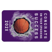 Basketball Senior Glückwunschs Magnet (Horizontal)