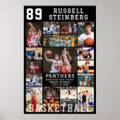 Basketball Senior Graduation 18 Photo Collage Poster (Vorne)