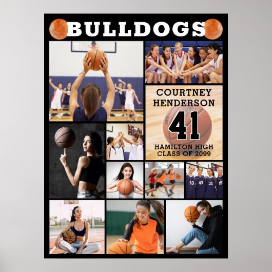 Basketball Senior Night 11 FotoCollage Poster (Vorne)