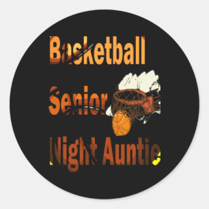 Basketball Senior Night Auntie Runder Aufkleber