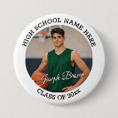 Basketball Senior Night Custom Photo School Spirit Button (Vorderseite)