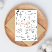 Basketball Senior Night custom year doodle design Karte