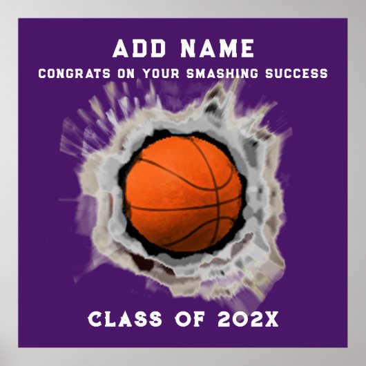 Basketball Seniors Abschluss Glückwunschs Poster (Vorne)