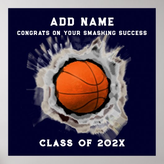 Basketball Seniors Abschluss Glückwunschs Poster (Vorne)
