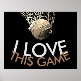 Basketball Sepia Tones Retro Look Poster