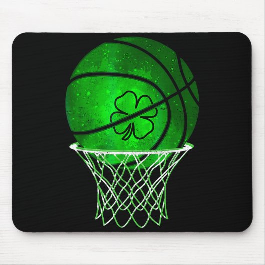 Basketball Shamrock Lucky Clover Irish St Patrick' Mousepad (Vorne)