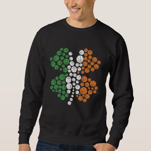 Basketball Shamrock Sport  St Patricks Day Apparel Sweatshirt (Vorderseite)
