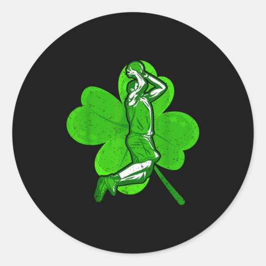 Basketball Shamrock St Patrick's Day Srt Lover Boy Runder Aufkleber (Vorderseite)