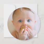 Basketball Shape Photo Boy's 1st Birthday Circle Einladung (Rückseite)