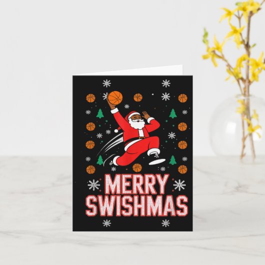 Basketball-Shirt Jungen Weihnachten-Pyjamas Frohe Karte (Gelbe Blume)