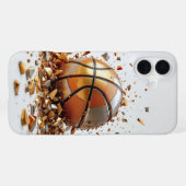 Basketball Silber Dunk Shield iPhone Hülle (Rückseite (Horizontal))