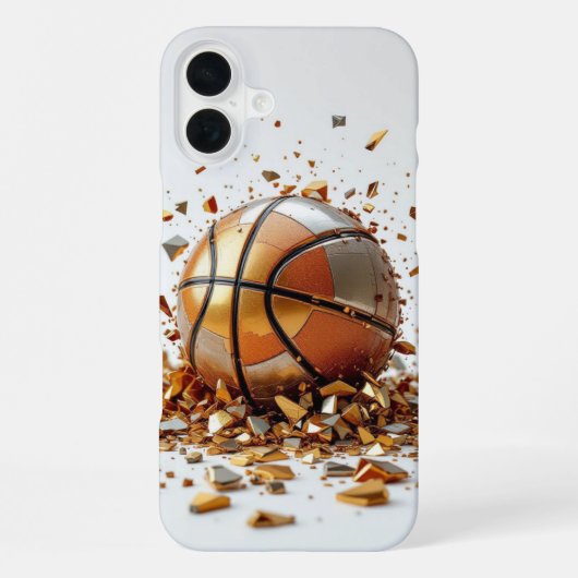 Basketball Silber Dunk Shield iPhone Hülle (Rückseite)