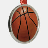 Basketball Silbernes Ornament (Rechts)
