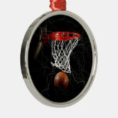 Basketball Silbernes Ornament (Rechts)