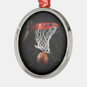 Basketball Silbernes Ornament (Links)