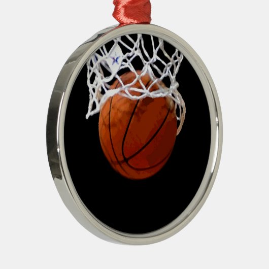 Basketball Silbernes Ornament (Rechts)