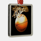 Basketball Silbernes Ornament (Rechts)