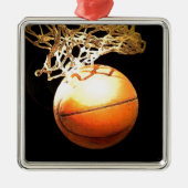 Basketball Silbernes Ornament (Vorne)