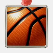 Basketball Silbernes Ornament (Vorne)