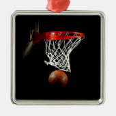 Basketball Silbernes Ornament (Vorne)