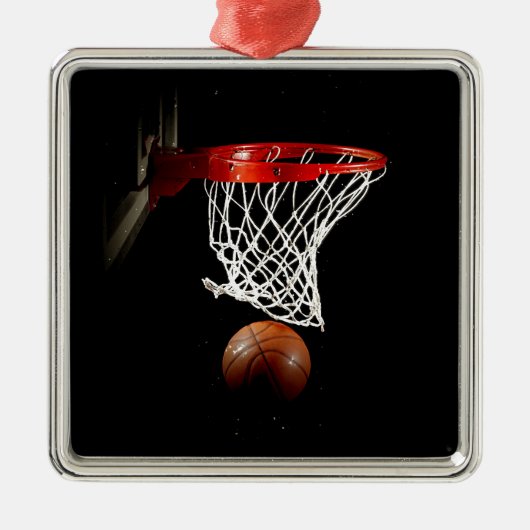 Basketball Silbernes Ornament (Vorne)